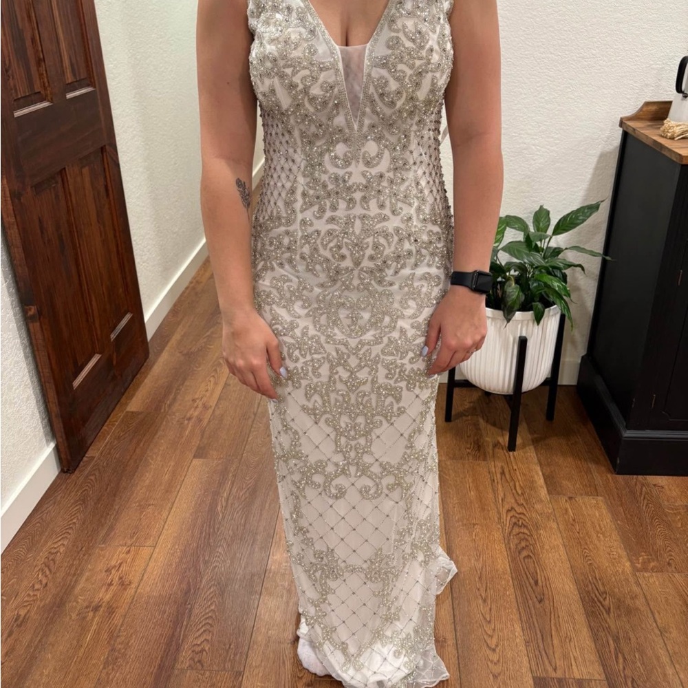 White rhinestone dress